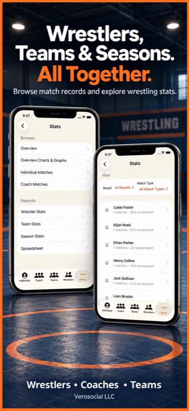 Wrestling+ Stats & Scorebook App Store iphone screenshot 2